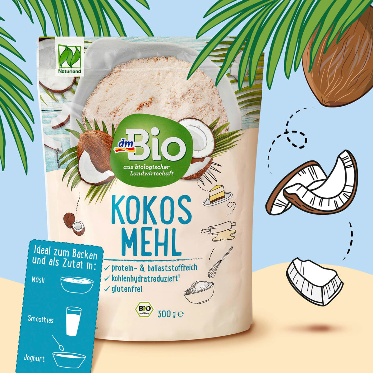 Kokosmehl, glutenfrei, 300 g