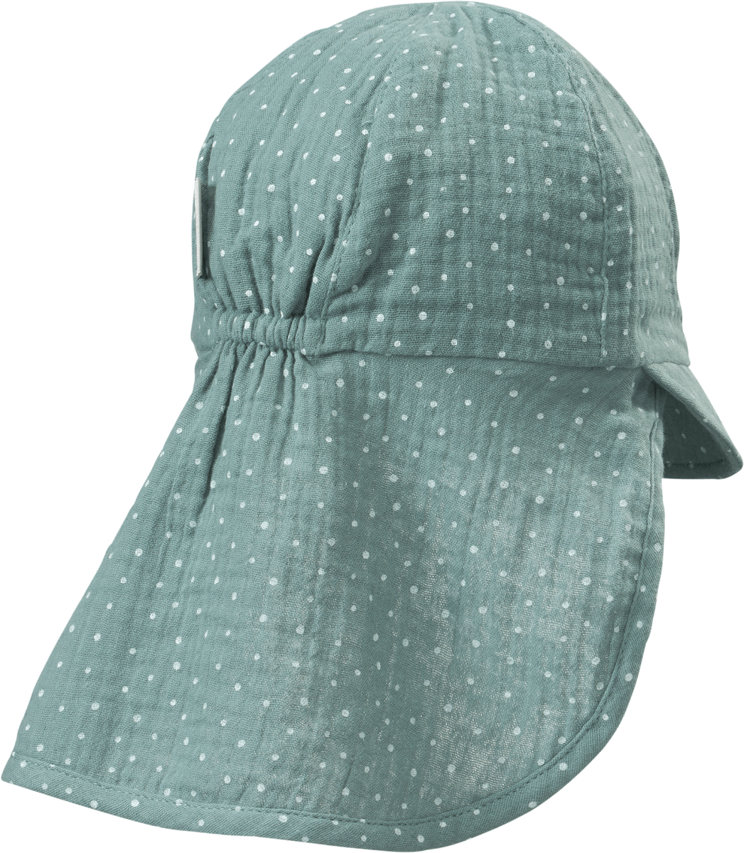 Schirmmütze aus Musselin mit Punkten, blau, Gr. 54/55, 1 St