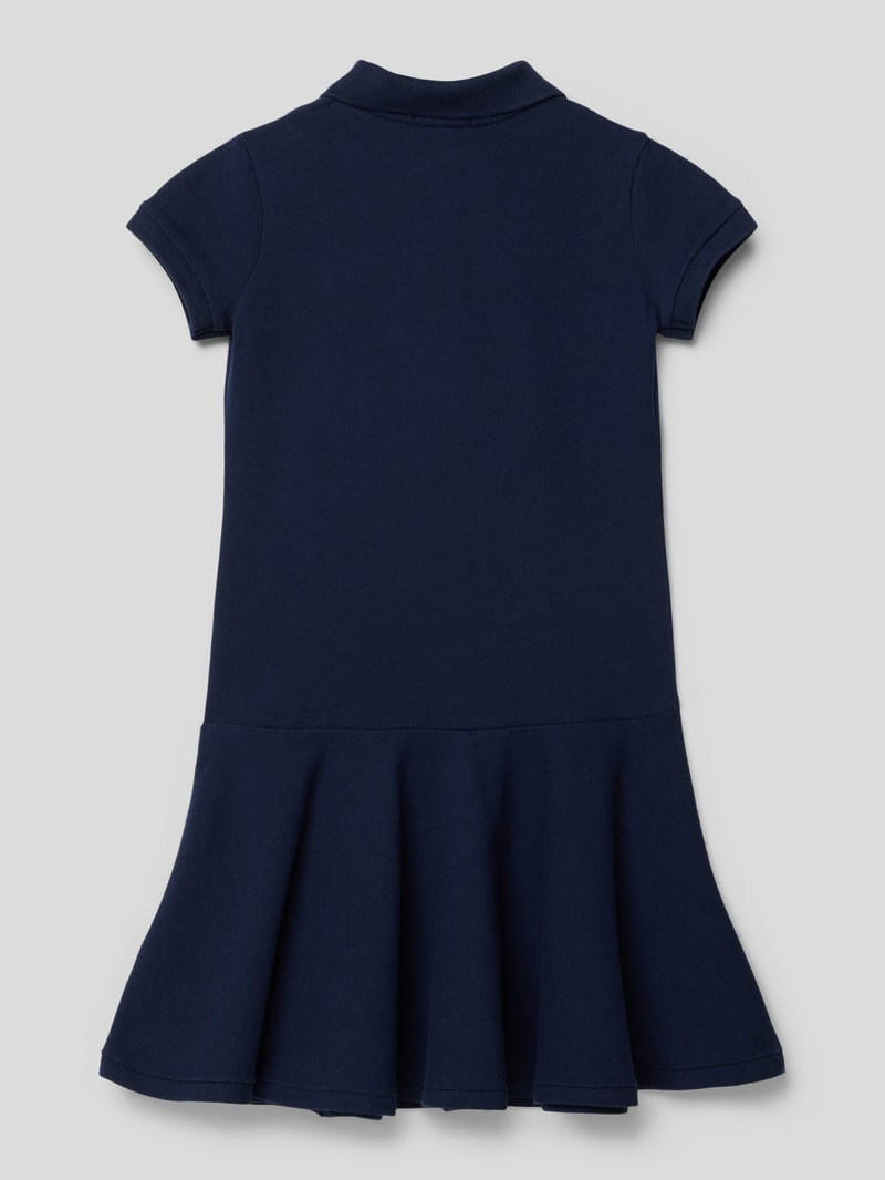 Polokleid mit Volantsaum in marineblau