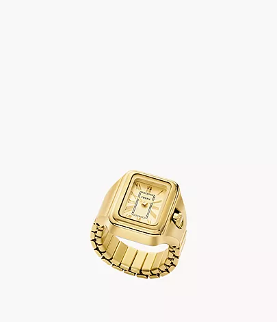 Fossil Ringuhr Raquel 2-Zeiger-Werk Edelstahl goldfarben