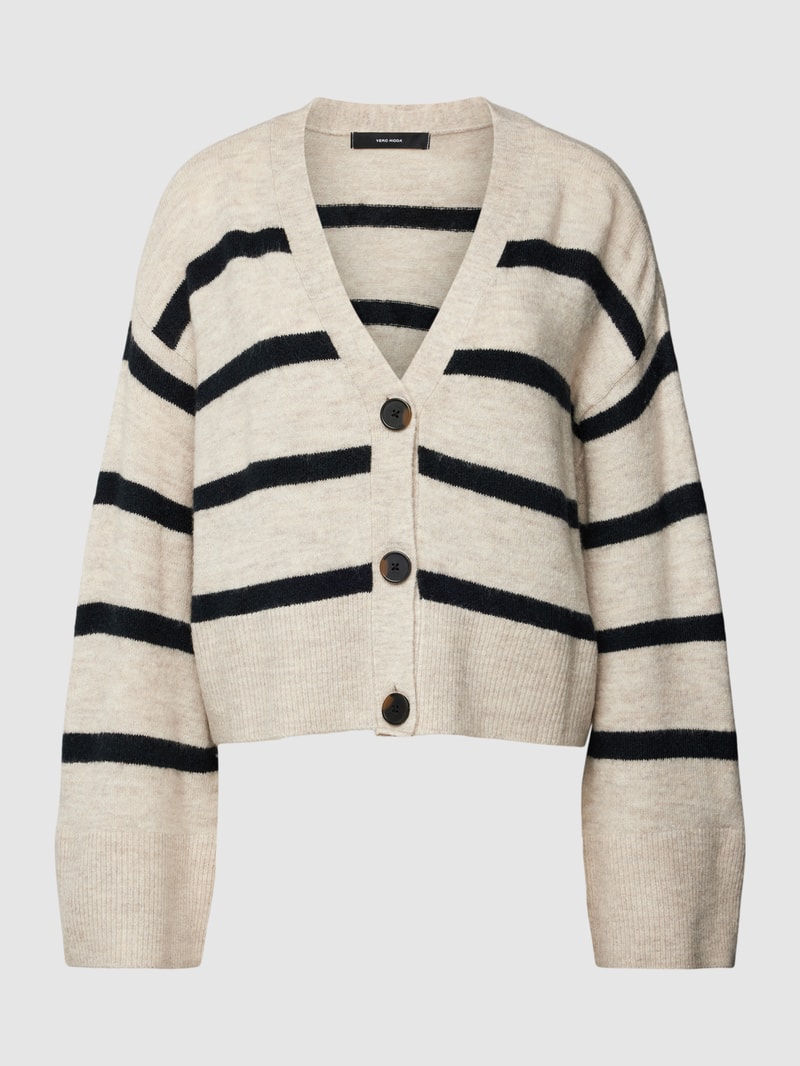 Cardigan mit Streifenmuster Modell 'LEFILE' in offwhite