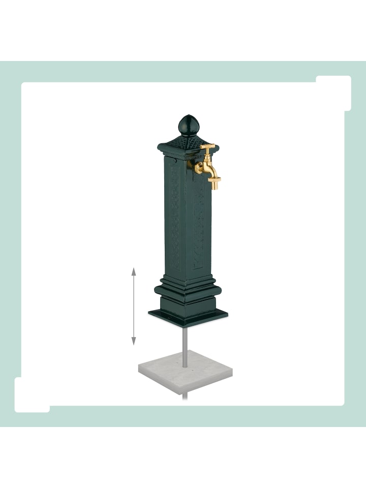 relaxdays Standbrunnen in Dunkelgrün - (B)14 x (H)47 x (T)18,5 cm günstig kaufen onesize