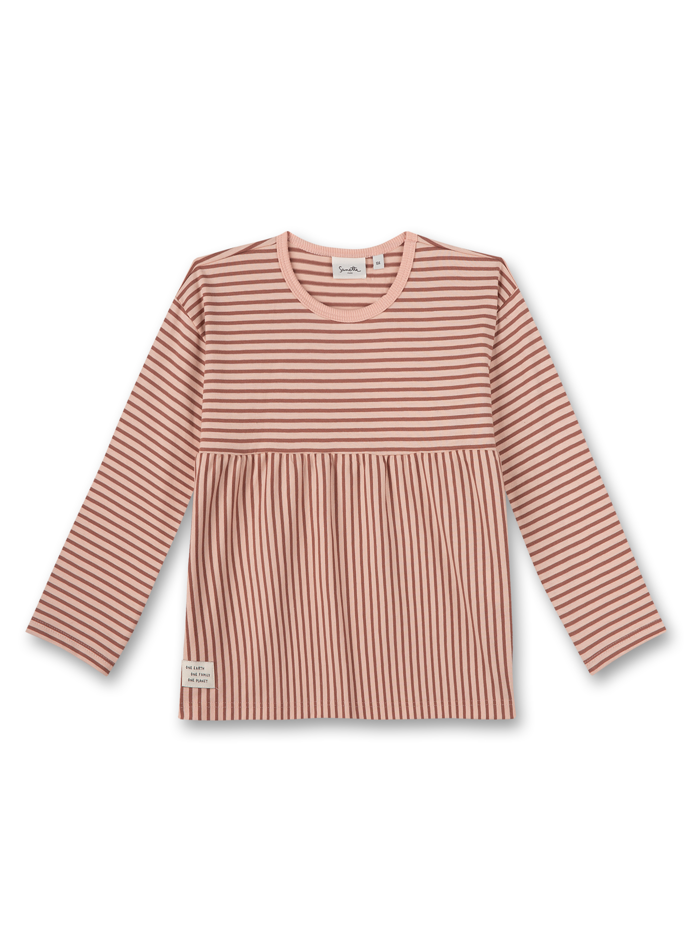 Mädchen-Shirt langarm Rosa geringelt