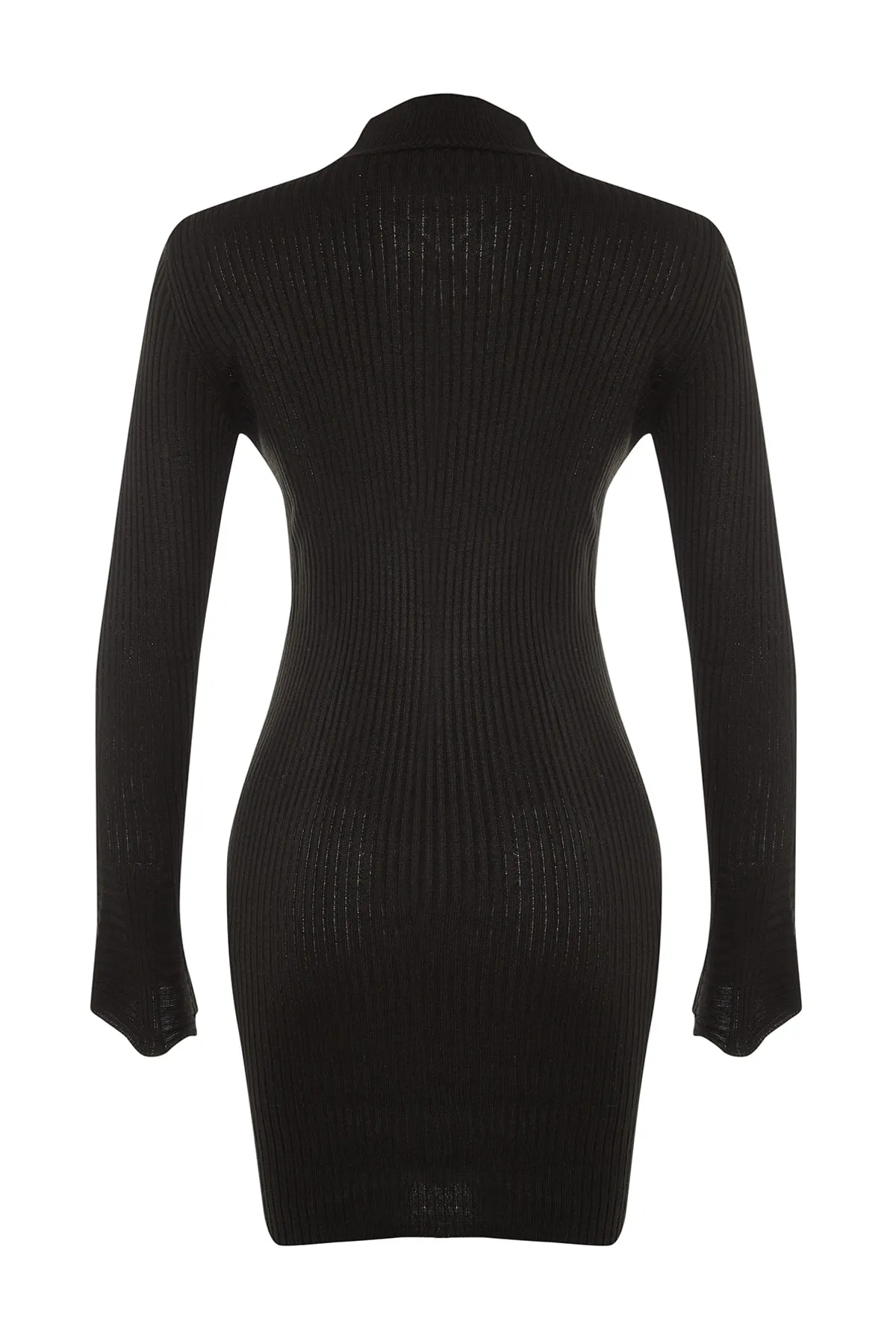 Trendyol Collection  Schwarzes schwarzes tailliertes Mini-Strick-Basic-Kleid TWOAW23EL01415 Kleid TWOAW23EL01415