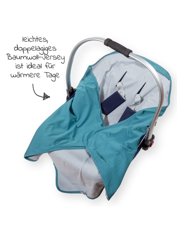 Makian Einschlagdecke leichte Jerseydecke - für Babyschale in gruen,blau günstig kaufen onesize