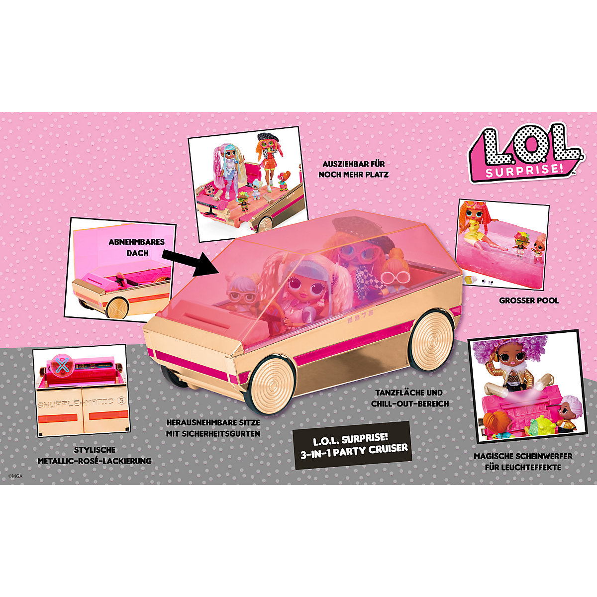 L.O.L. Surprise 3-in-1 Party Cruiser