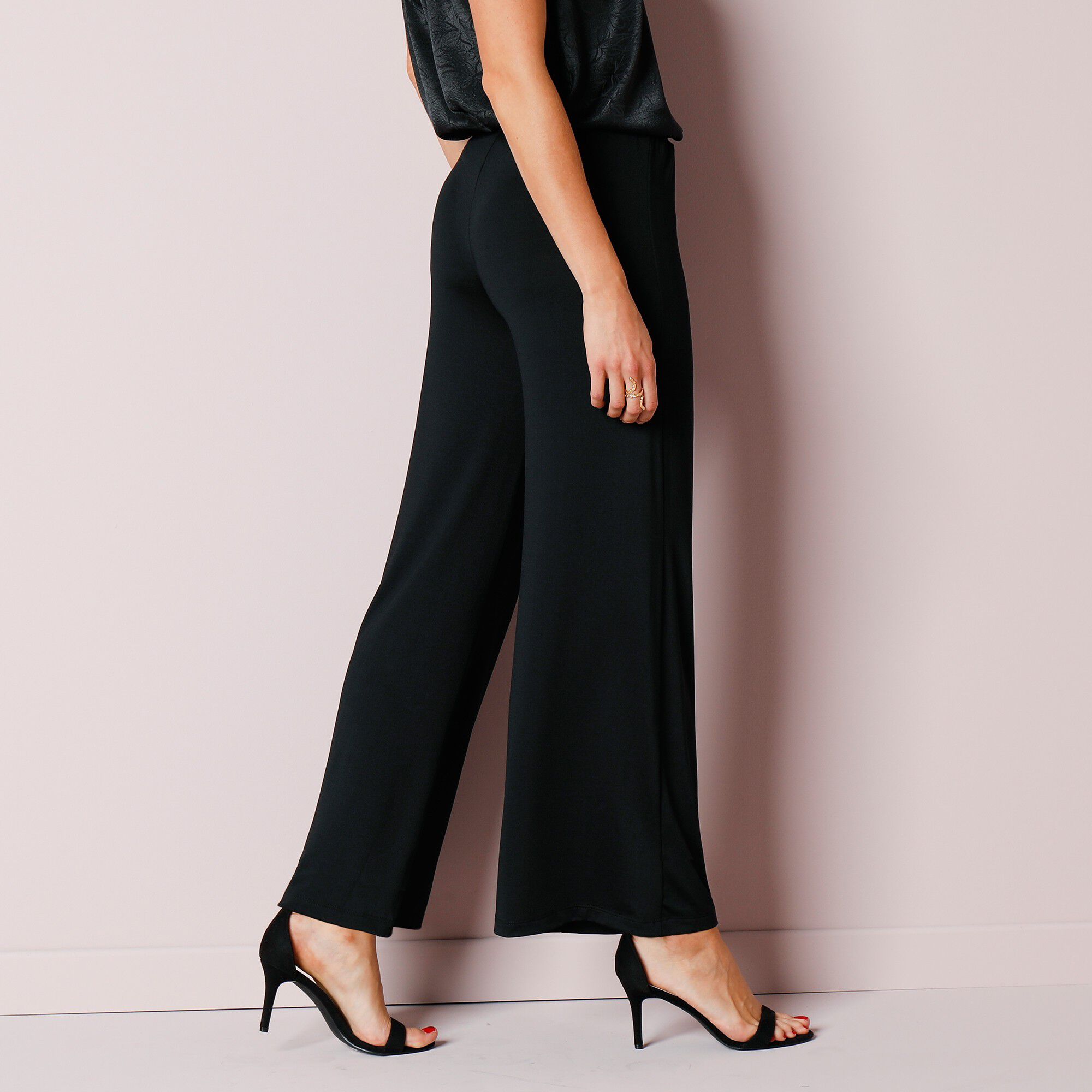 Pantalon large maille extensible