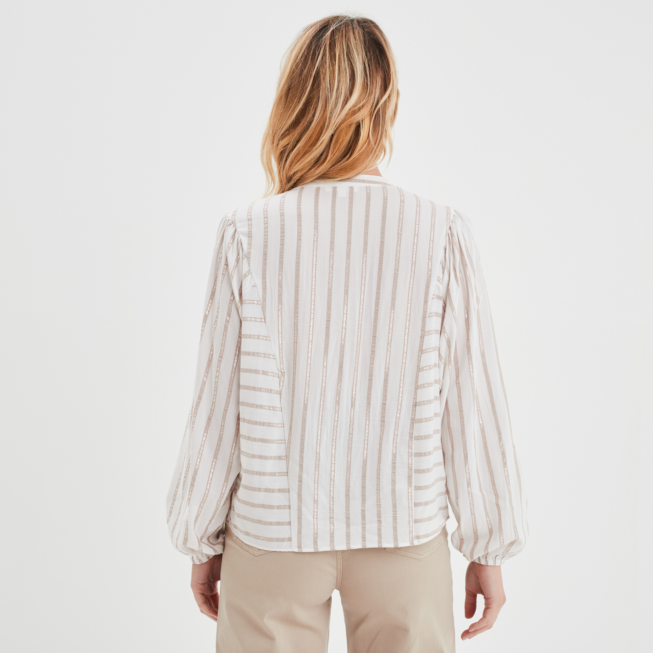 Chemise fils métallisés Creeks ecru femme | La Halle