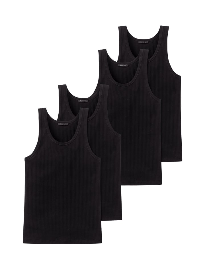 Schiesser Unterhemd Authentic in Schwarz günstig kaufen