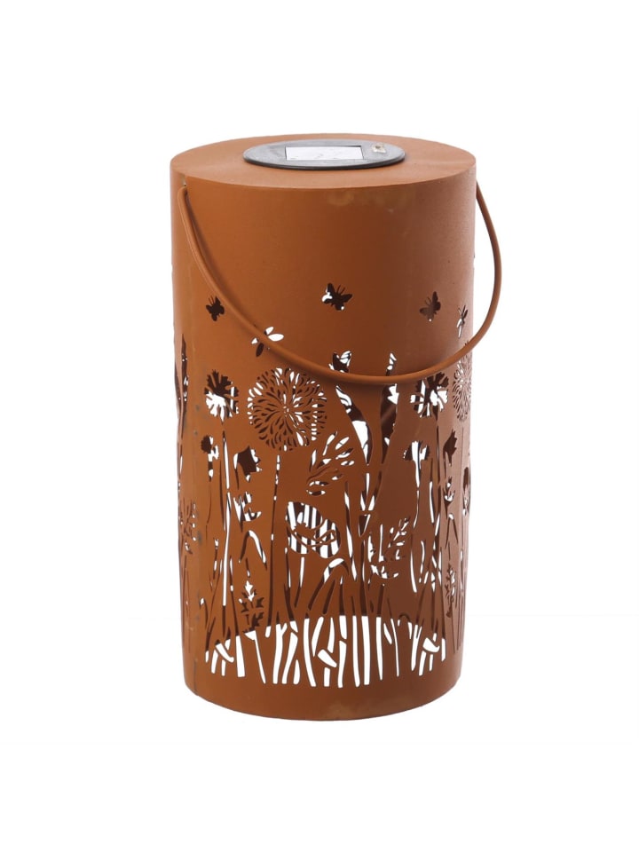 MARELIDA LED Solar Laterne Blumenwiese in Rostoptik H: 28cm in braun günstig kaufen onesize
