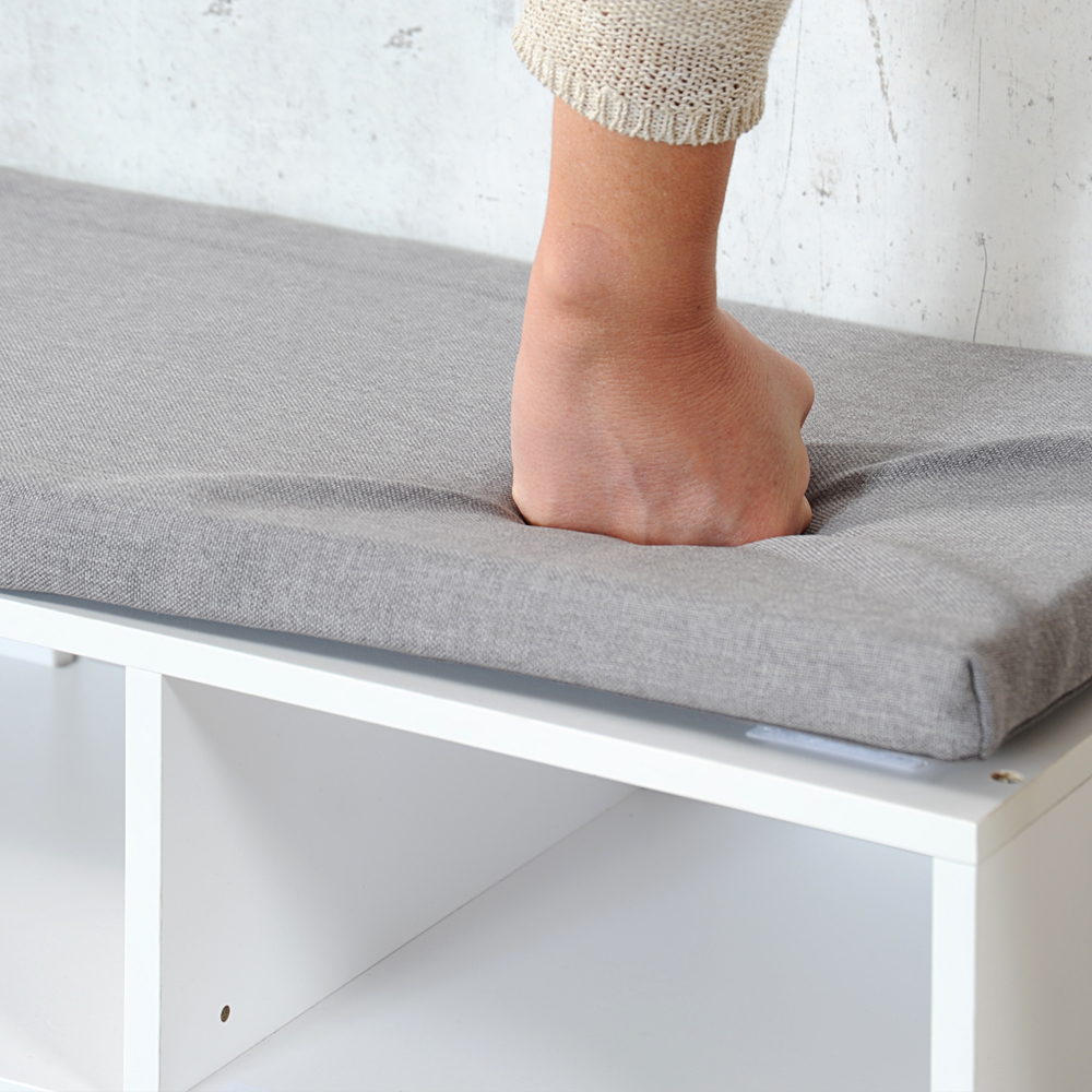 Kesper Universal-/ Schuhschrank mit Sitzkissen und Schublade, weiß