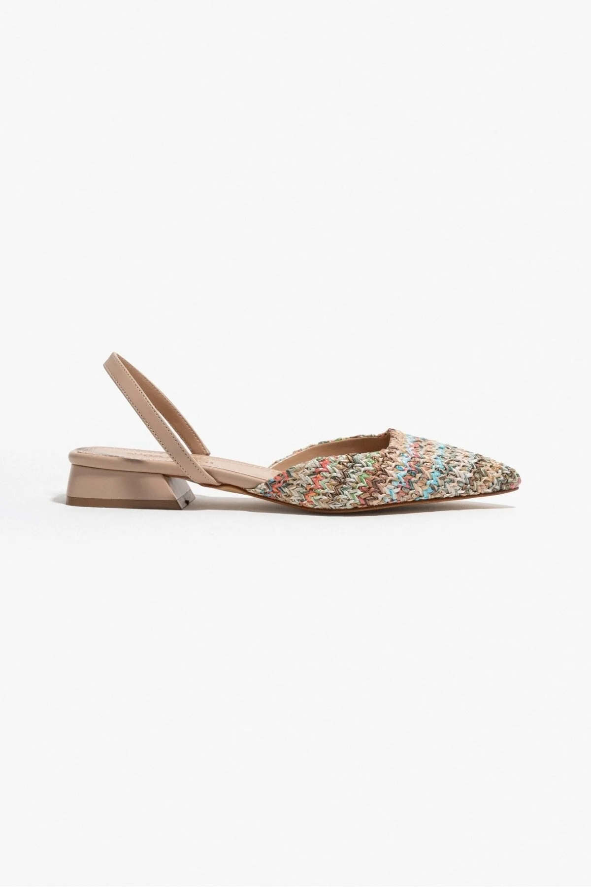 NİŞANTAŞI SHOES  Elvira Bunte Damen-Ballerinas mit geflochtener Rückseite und elastischem, spitzem Zehenbereich