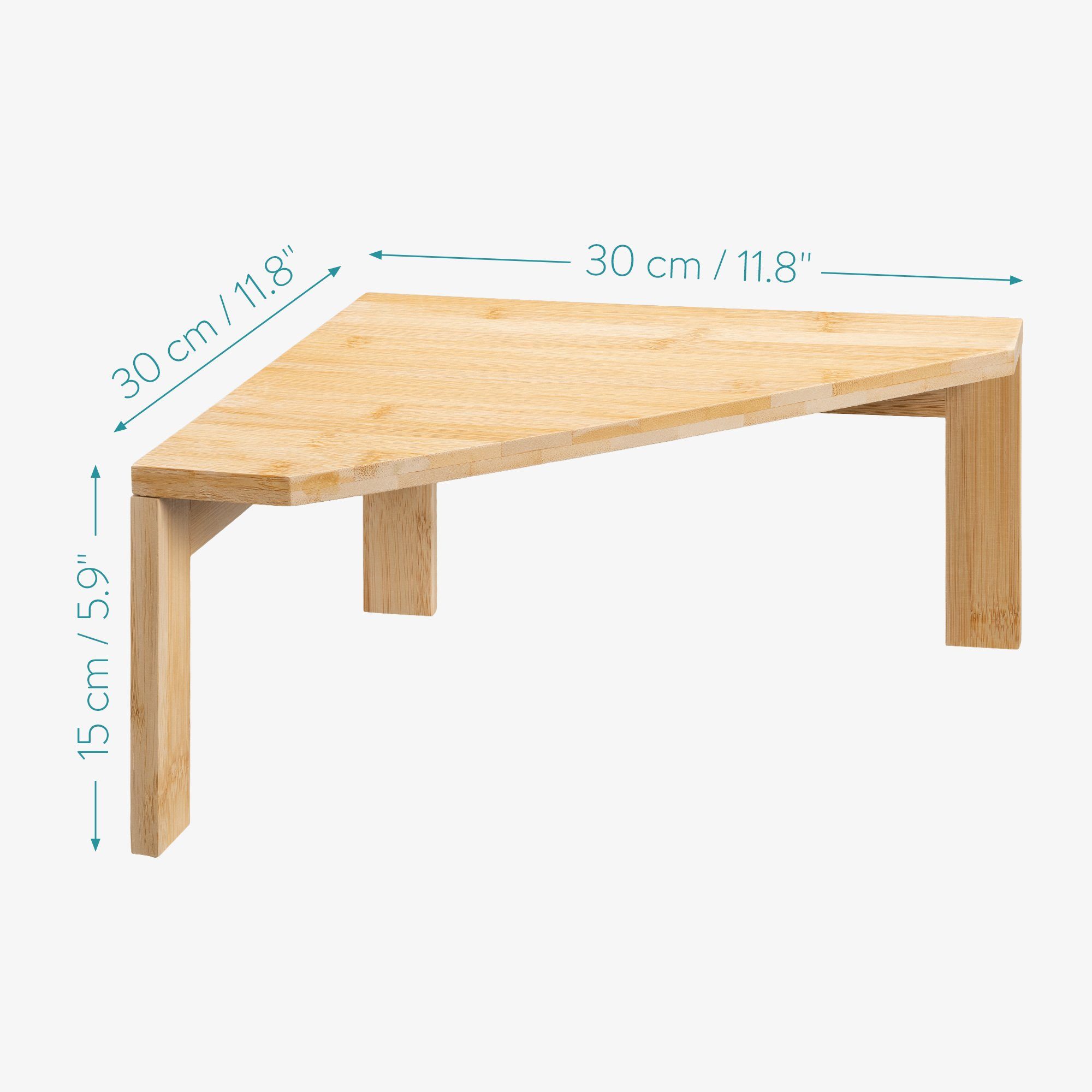 Navaris Eckregal, Eckregal aus Bambus - Regal aus Holz für Küche Bad - Kücheneckregal stehend für Arbeitsplatte Schrank Büro - 1 Ebene - Organizer Natur