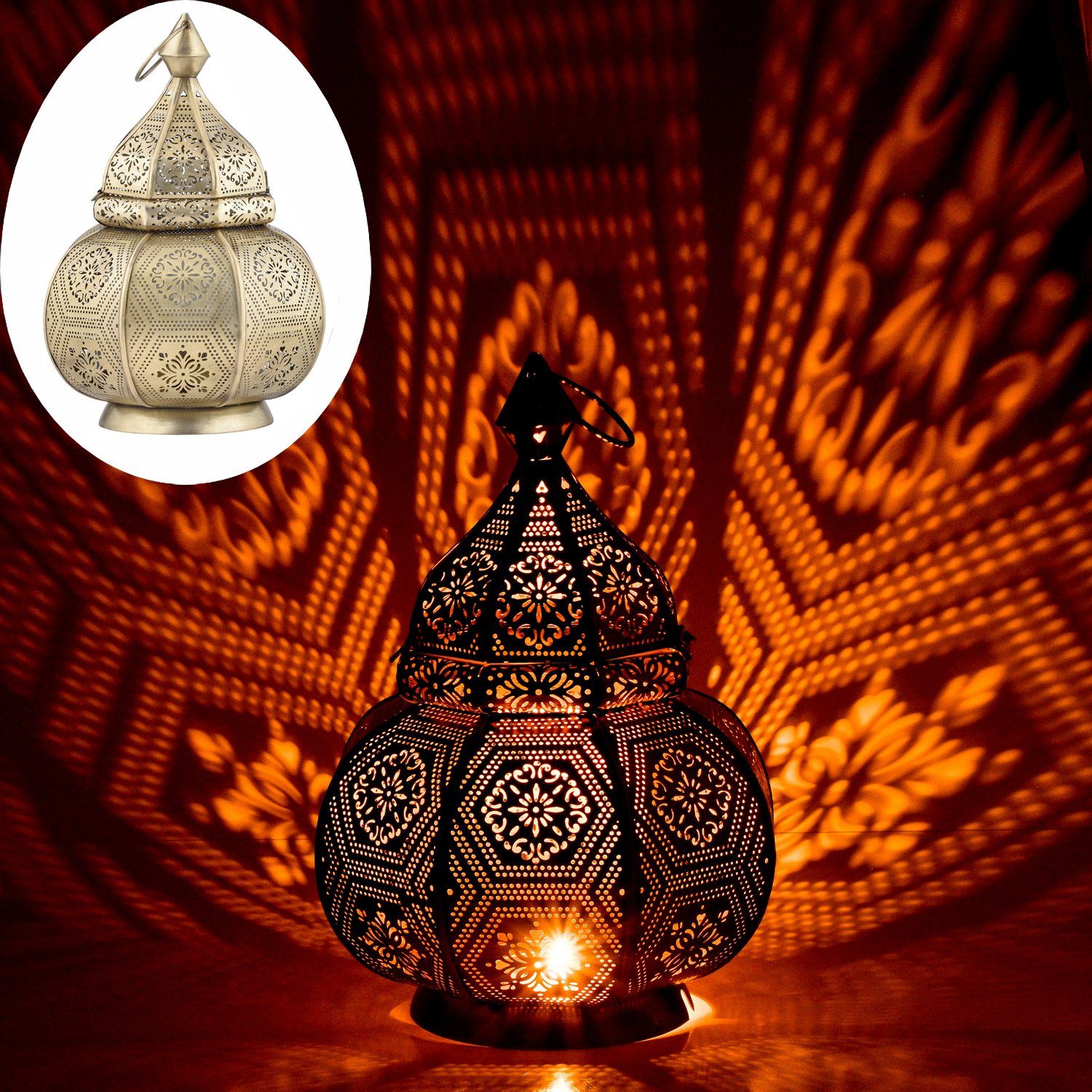 Marrakesch Orient & Mediterran Interior Windlicht Tischlampe Laterne Mahana, Leuchte, Windlicht, Deko (1 St), Handarbeit