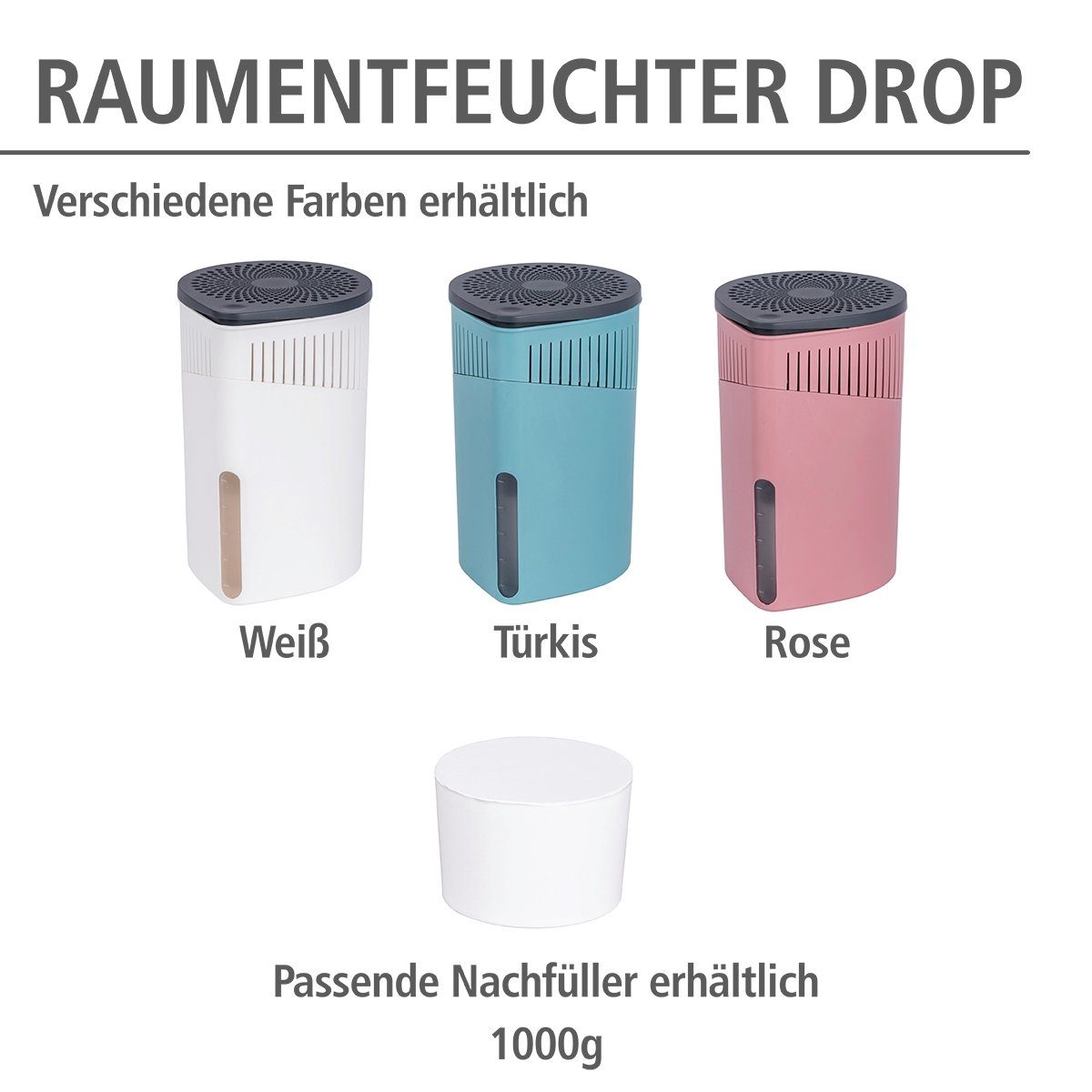 WENKO Luftentfeuchter Drop, für 80 m³ Räume, 1 x 1000 g