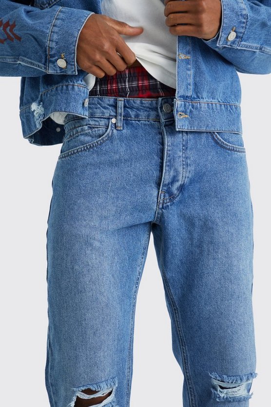 Lockere Schlagjeans mit Print