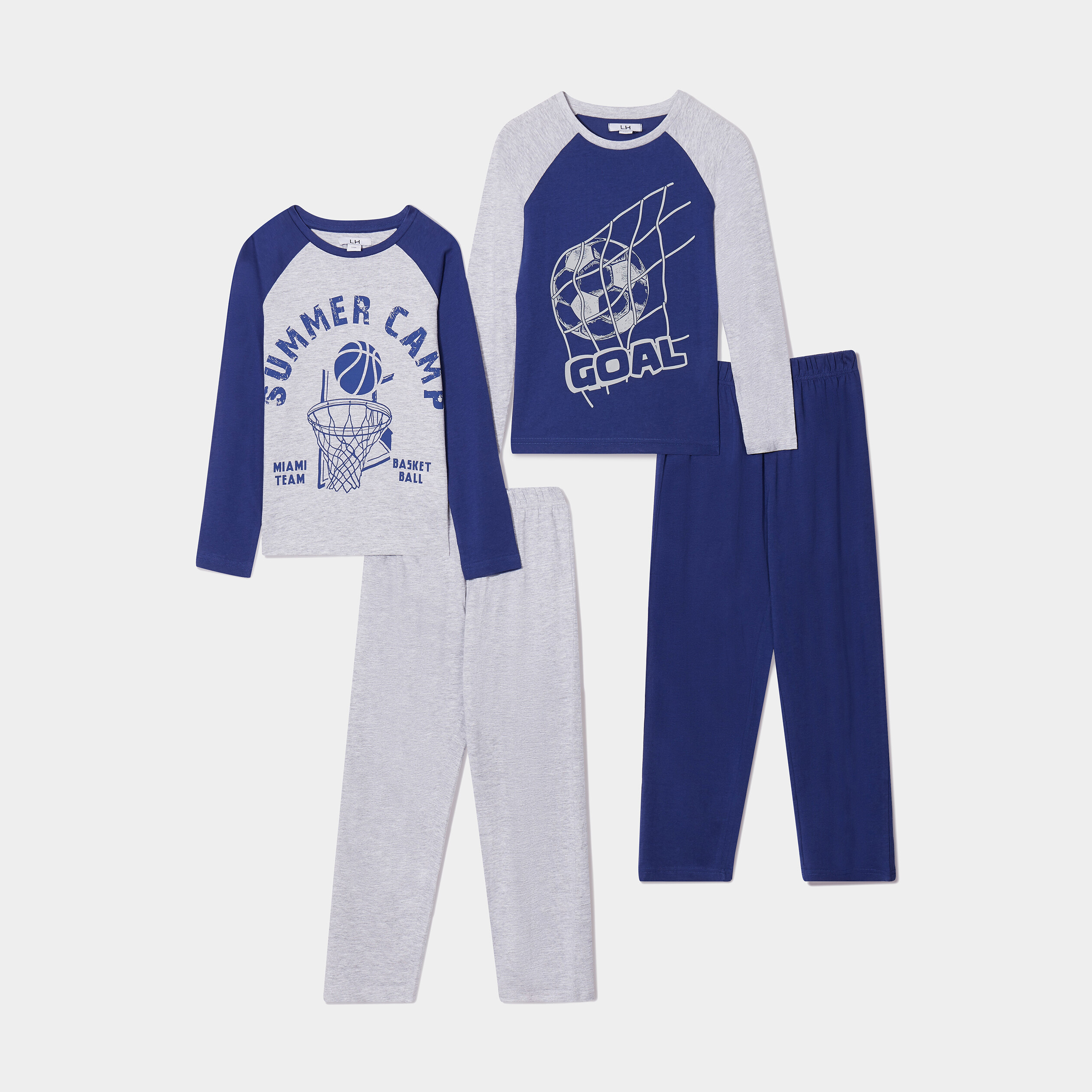 Lot 2 ensembles pyjama pantalon coton bleu marine garçon | La Halle