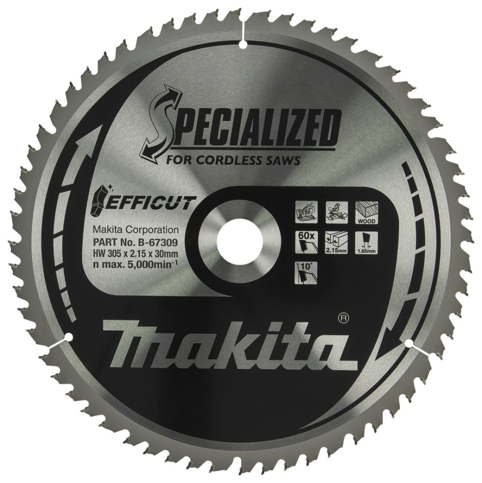 Makita Tilbehør B-67309 Træsavklinge Efficut 305 x 30 x 2,15 60T