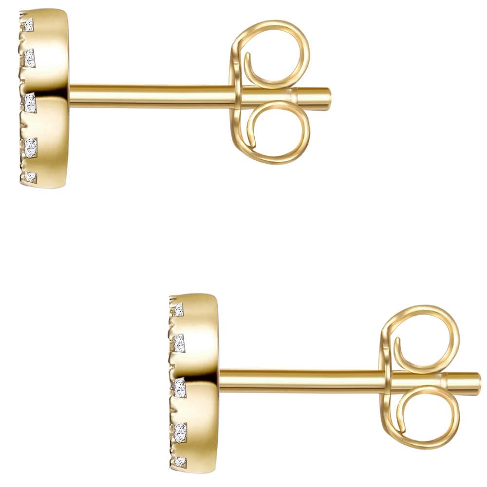 Glanzstücke München Puces d'oreilles en argent Cercle Argent sterling Oxyde de zirconium (CZ) en Or j Boucles d'oreilles