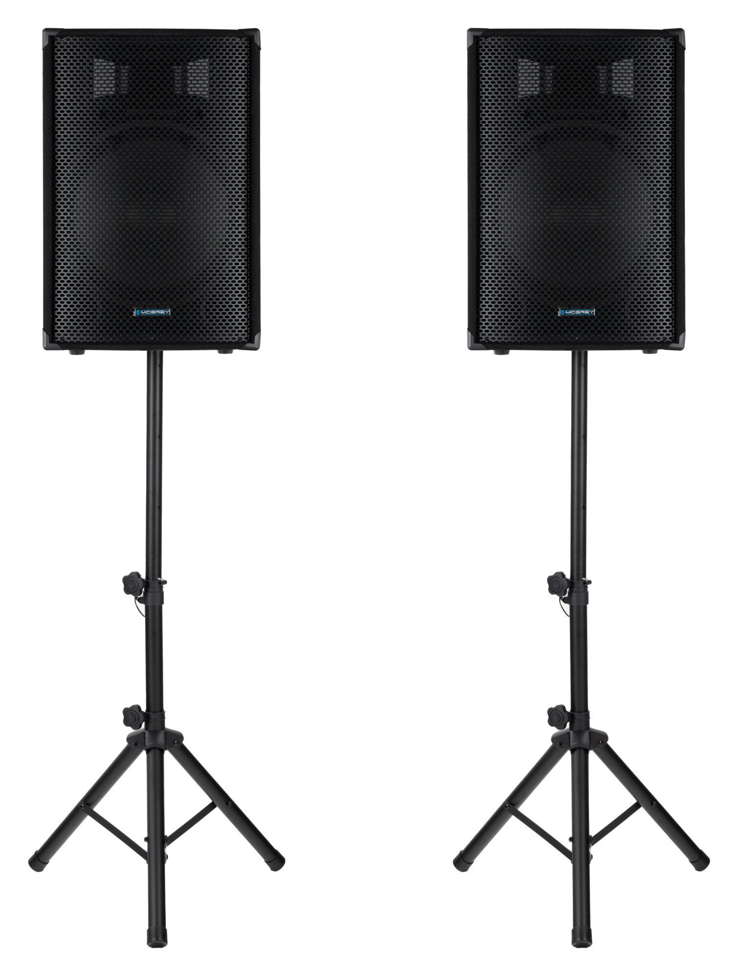 McGrey BP-215 Bandpack PA-Anlage Lautsprechersystem (Bluetooth, 150 W, inkl. 4-Kanal Powermixer - USB/SD-Slot - Mikrofon, Kabel & Stative)