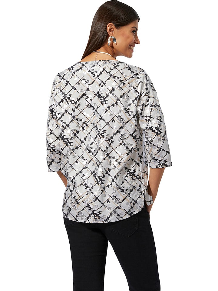Heine Bluse in Creme/ Schwarz günstig kaufen