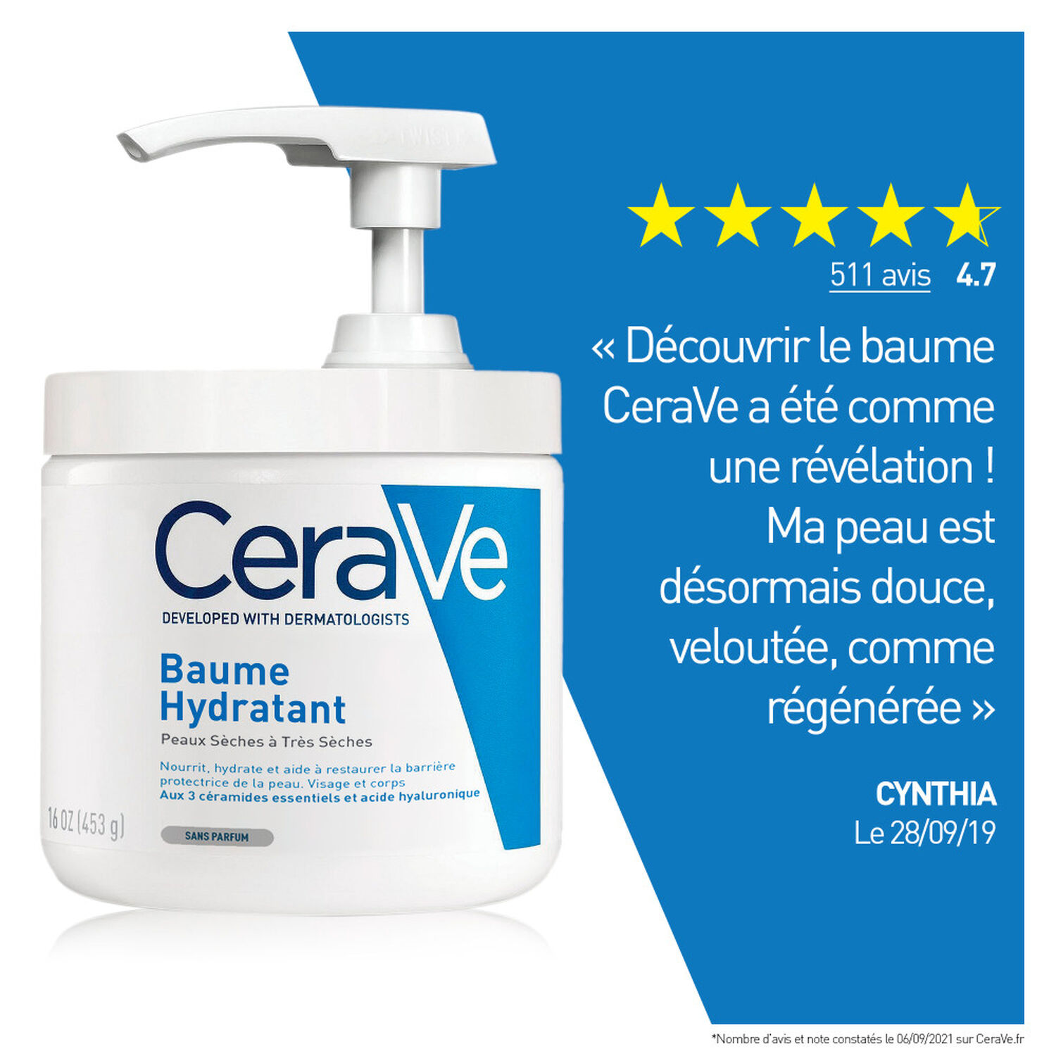 Cerave Baume Hydratant Peaux Sèches à Très Sèches 454 ml