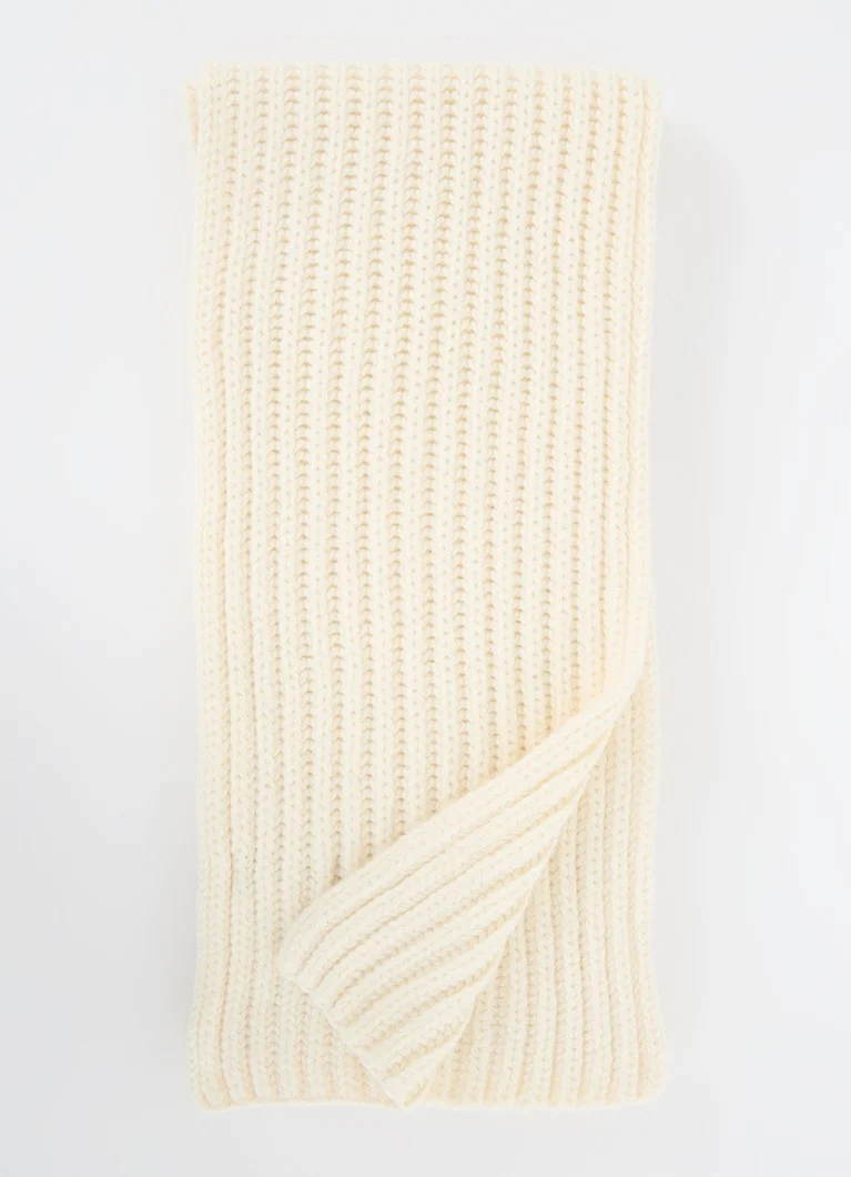 Ralph Lauren  Ribgebreide sjaal in wolblend 200 x 20 cm