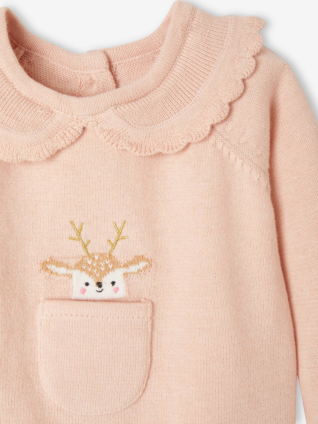 Vertbaudet Baby Weihnachts-Set: Pullover & Hose Oeko-Tex - pudrig rosa