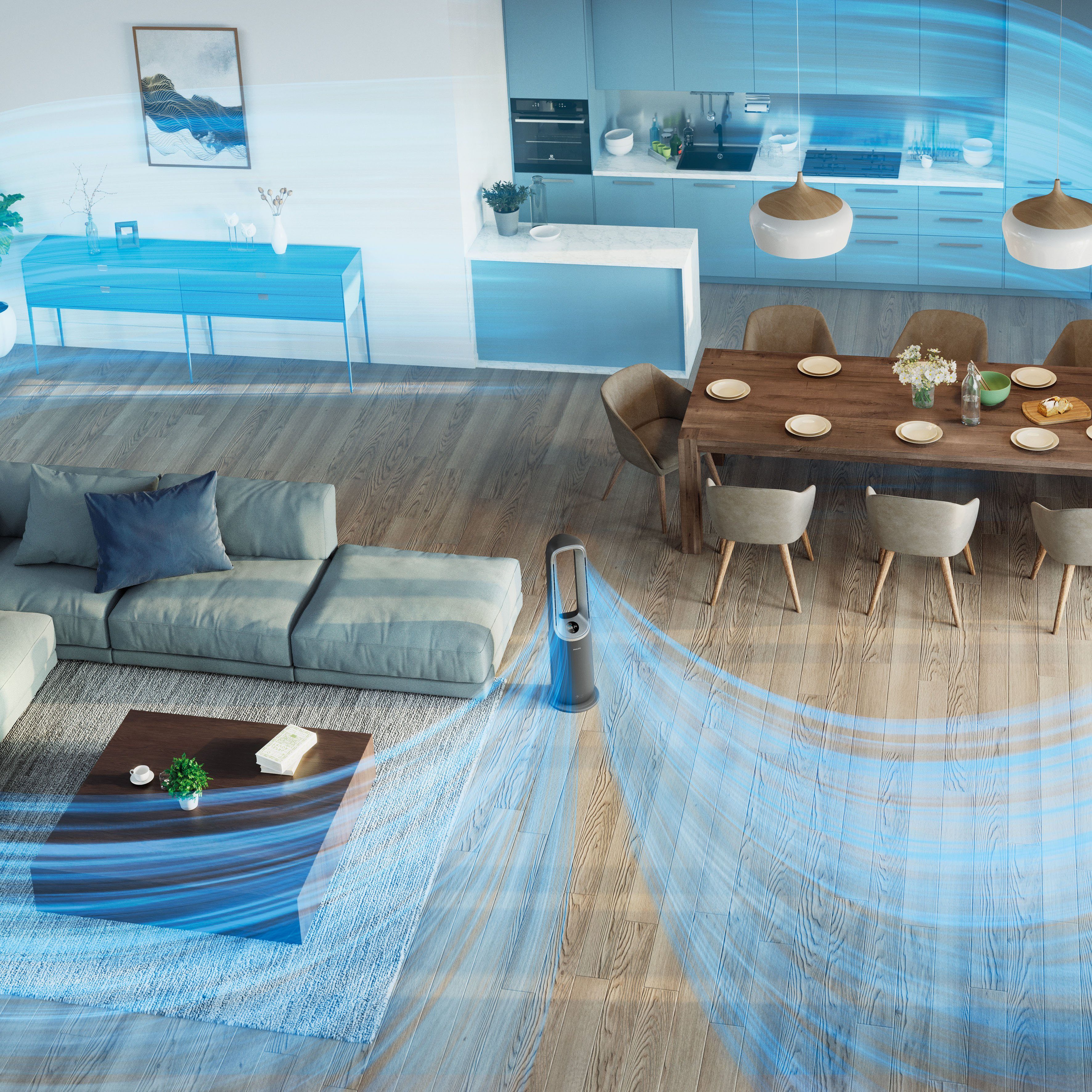 Philips Luftreiniger AMF870/15 Air Performer 8000 Serie, für 70 m² Räume, 3in1 Heiz- und Kühlfunktion, für Allergiker geeignet