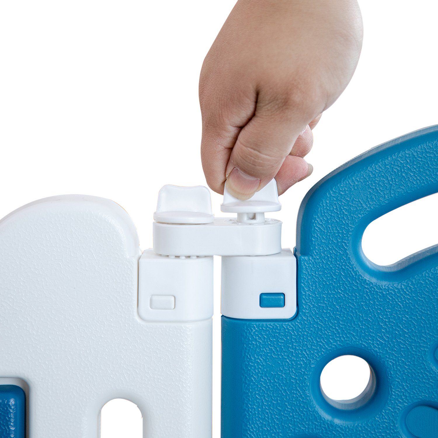 IKIDO Laufgitter Laufstall Baby Laufgitter (faltbar Absperrgitter mit Rutschfester Basis Krabbelgitter mit Tür), Spielplatz, mit Schloss, HDPE Material, freie Kombination