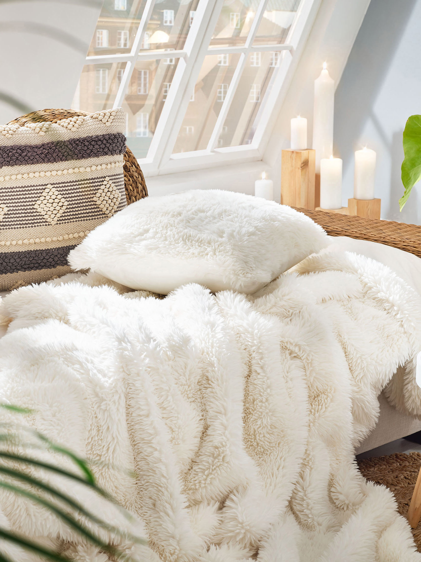 Fluffy Decke, Offwhite