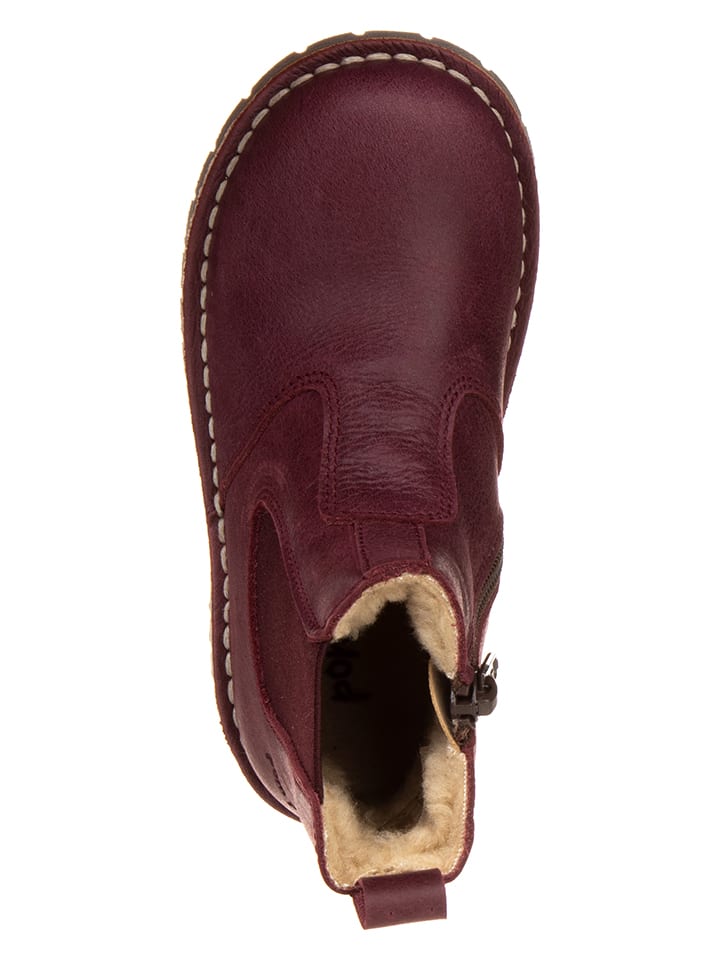 POM POM Leder-Chelsea-Boots in Bordeaux günstig kaufen