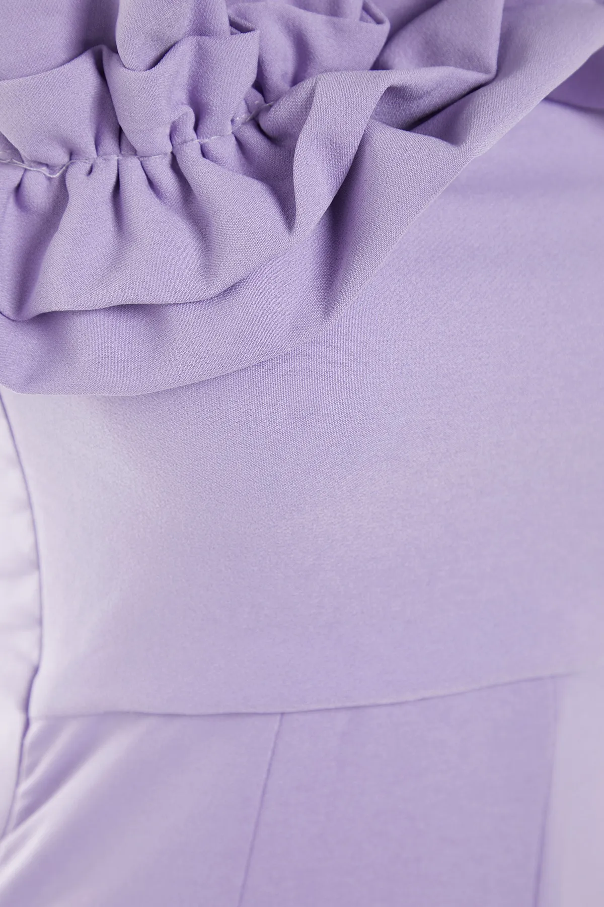 Trendyol Collection  Lila gewebtes langes Abendkleid TPRSS21AE0044