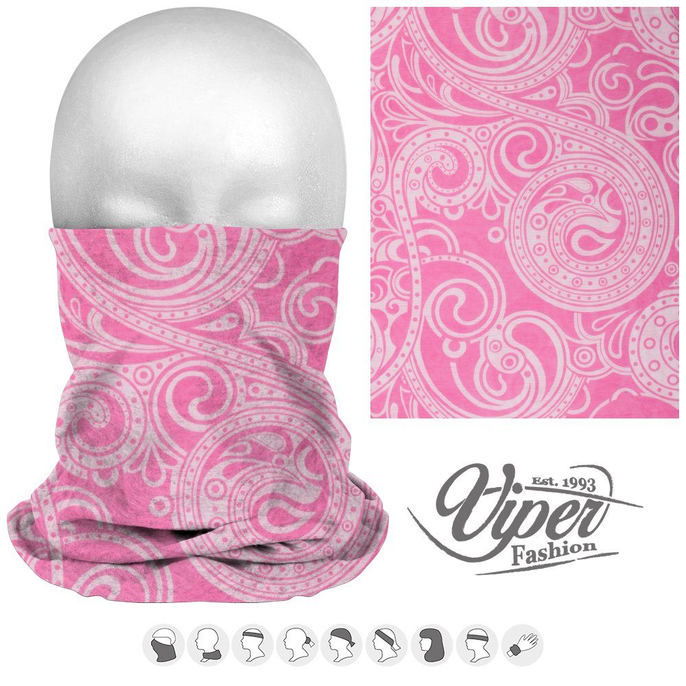 Tini - Shirts Multifunktionstuch Multifunktionstuch Paisley Muster rosa, Looptuch, Loppschal, Stirnband Rosa / Weiss