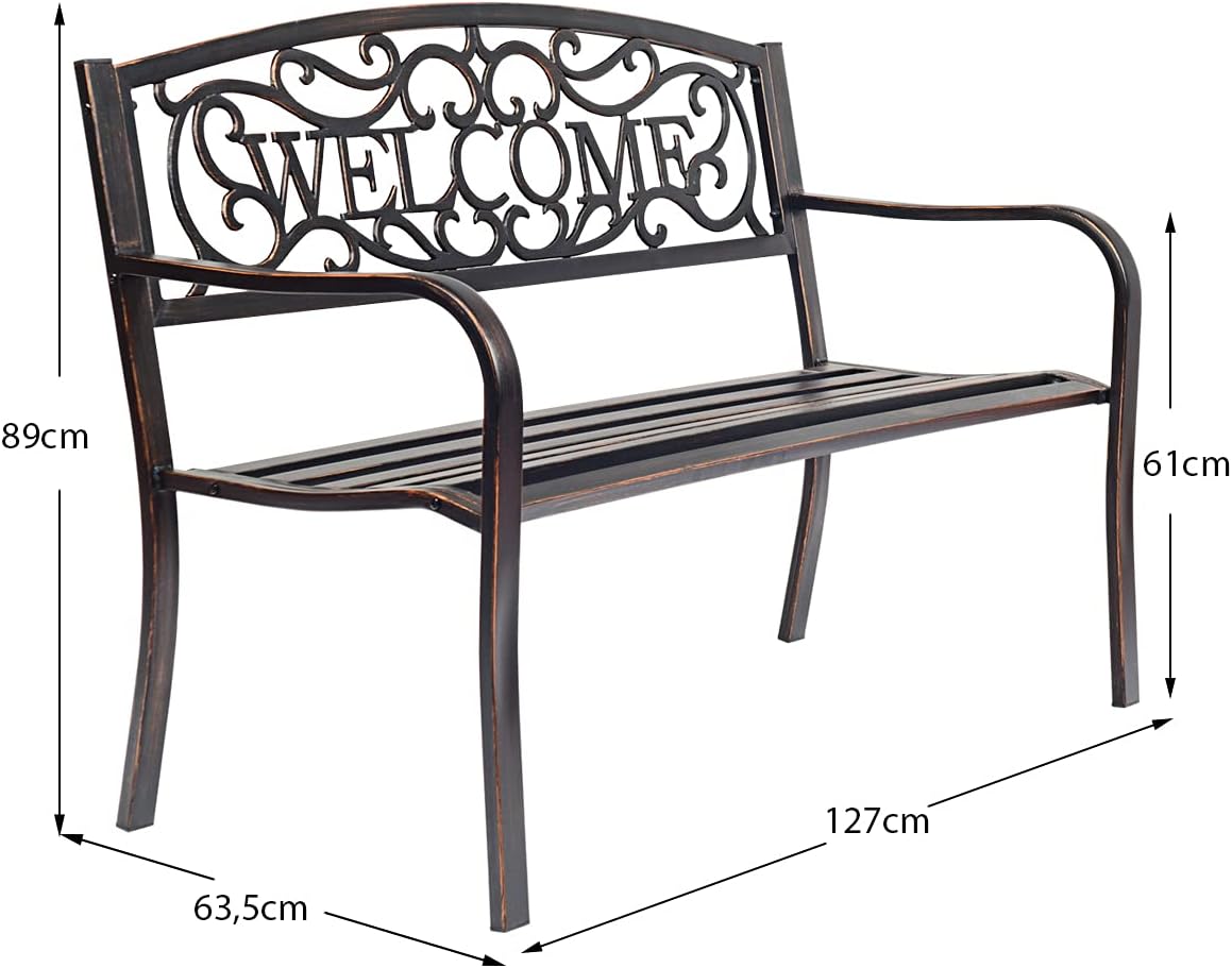 Costway COSTWAY Gartenbank Parkbank mit Welcome