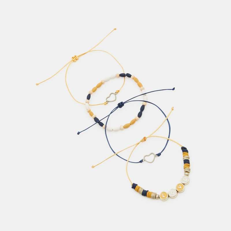 Bracelets fins et fantaisie (lot de 4) bleu fille