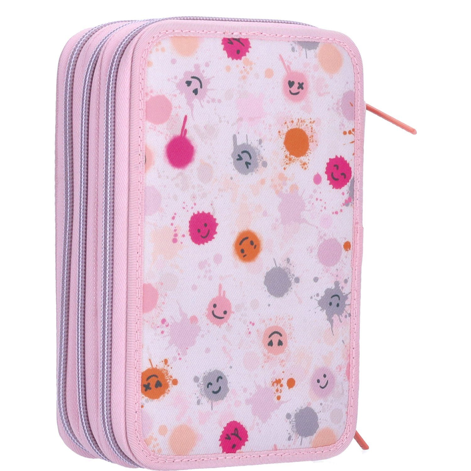 Depesche Federmäppchen Depesche 3-Fach Federtasche mit Stift TOPModel Happy Together Rosa, (Stück, Stück)