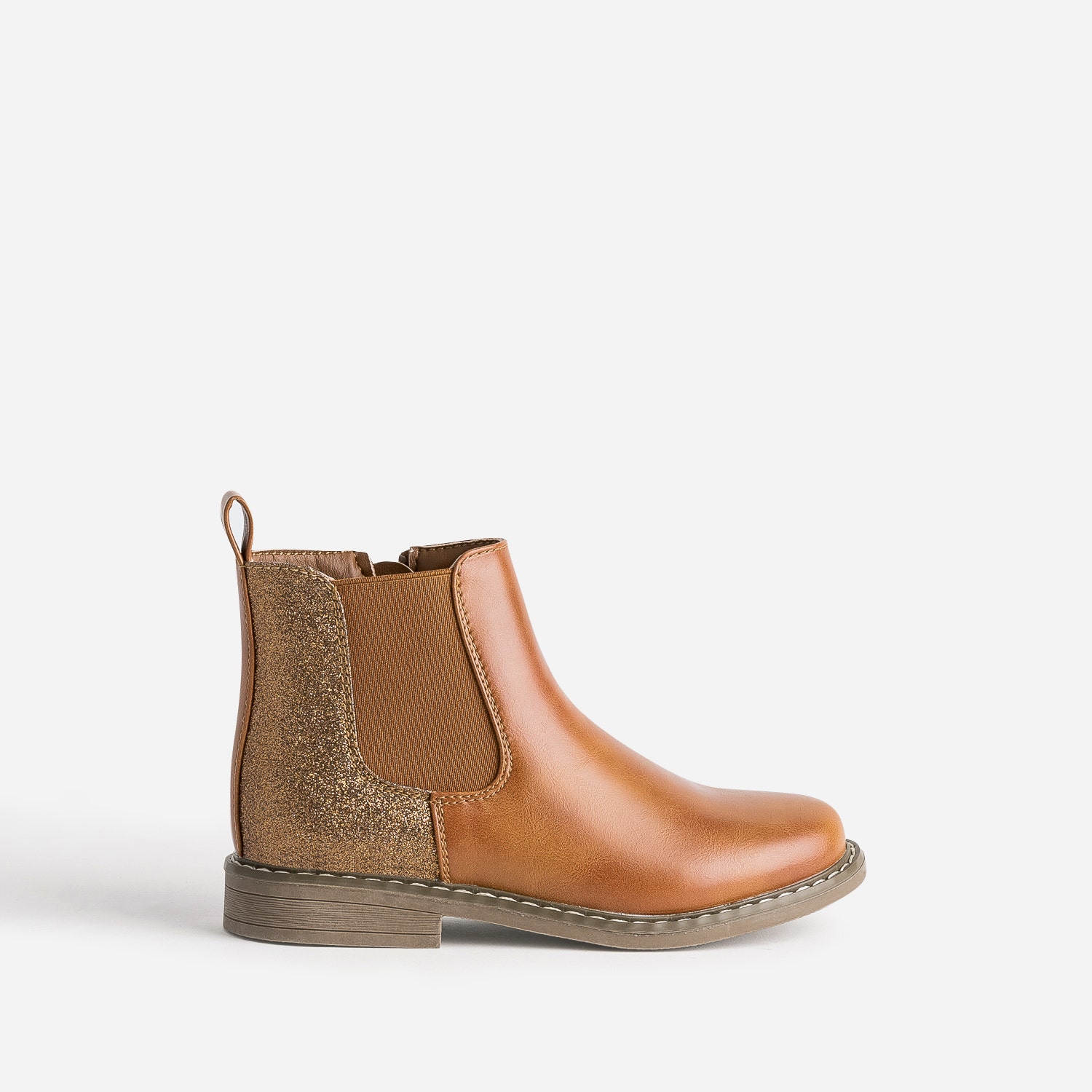 Chelsea boots BUGGY camel détails pailletés