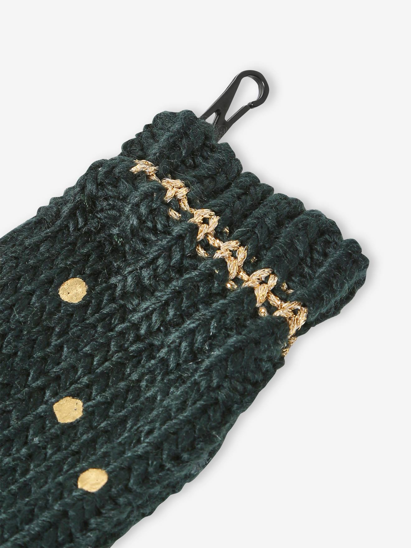 Vertbaudet Mädchen Weihnachts-Geschenkset: Mütze, Rundschal & Fingerhandschuhe - grün