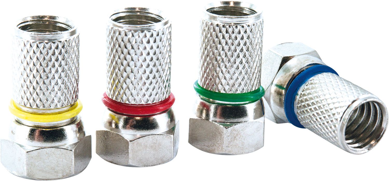 Schwaiger 7 mm satz mit 4 F-Verbindern mit farbigen Ringen