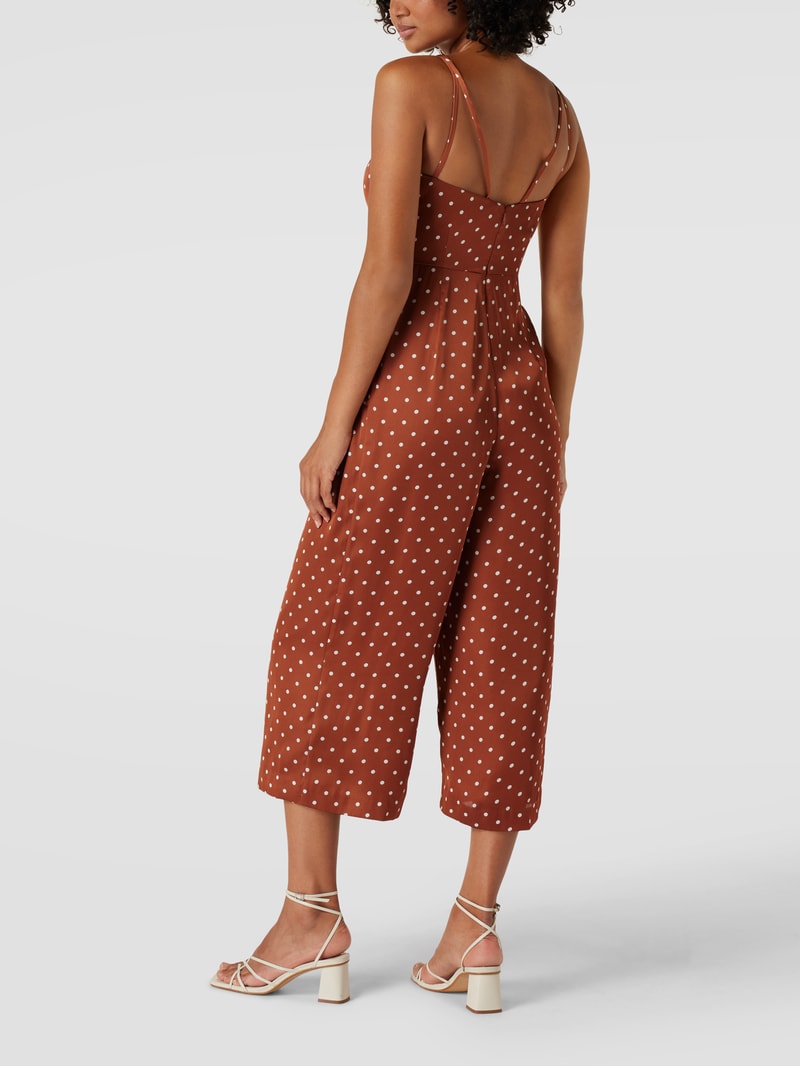 Jumpsuit mit Polka Dots in schokobraun
