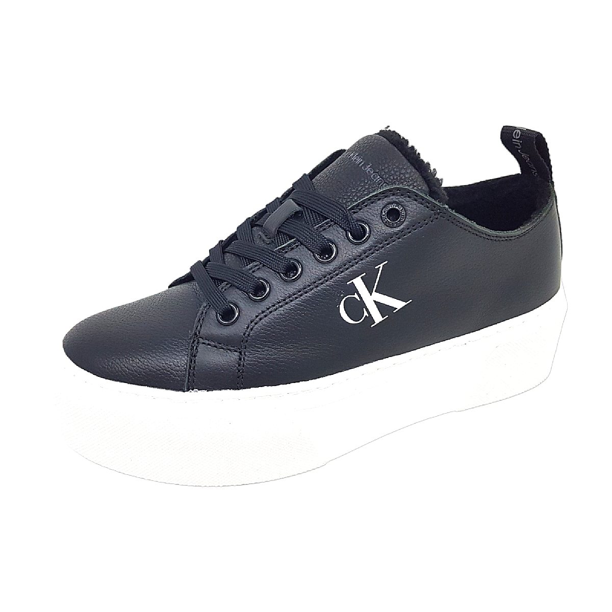 Calvin Klein Cupsole Flatform Low WL YW0YW01107BEH Schwarz BEH- Black/Bright White