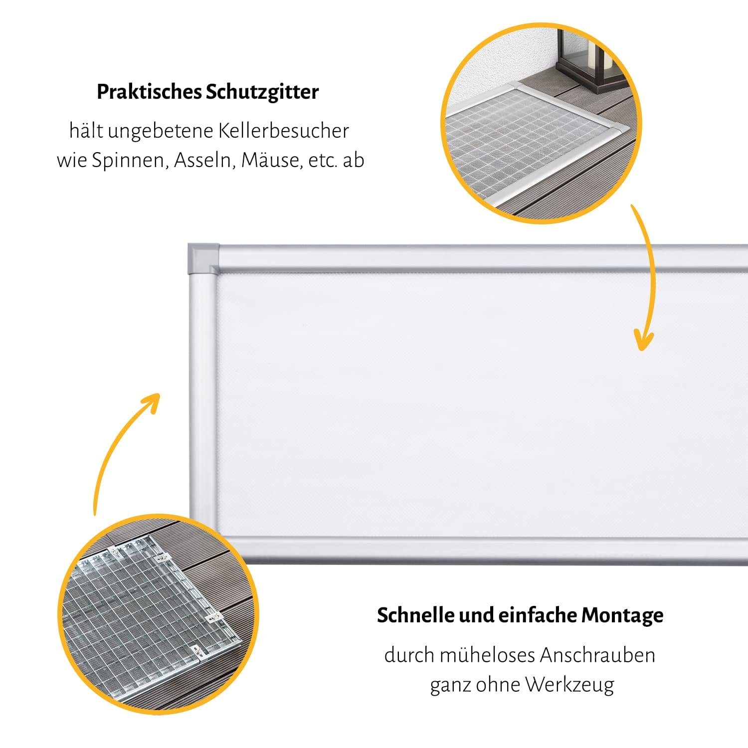 empasa Kellerfenster PROFI, Kellerschachtabdeckung Lichtschachtabdeckung Lichtschacht Alu