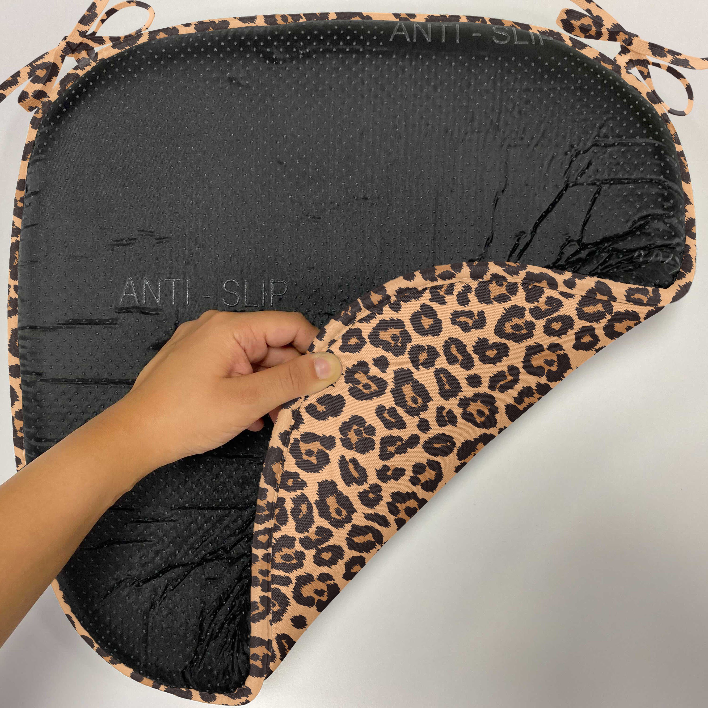 Abakuhaus Stuhlkissen Dekoratives wasserfestes Kissen mit Riemen für Küchensitze, Leopard-Druck Orange Exotische Afrikanische