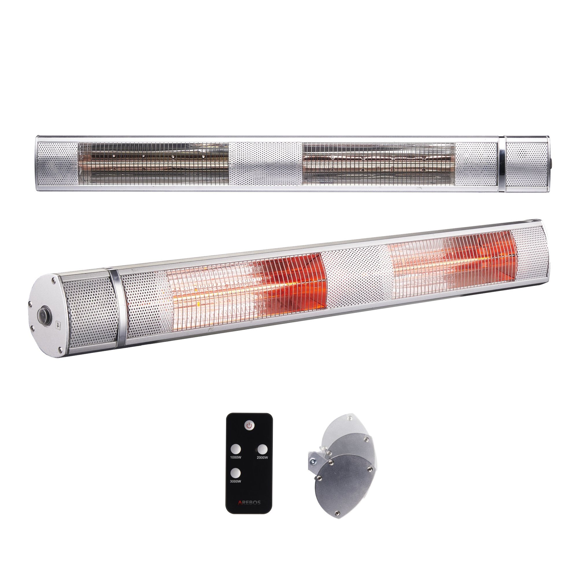 Arebos Infrarotstrahler 3.000 W, mit Fernbedienung, 3 Heizstufen, Geeignet für: 12-20m²