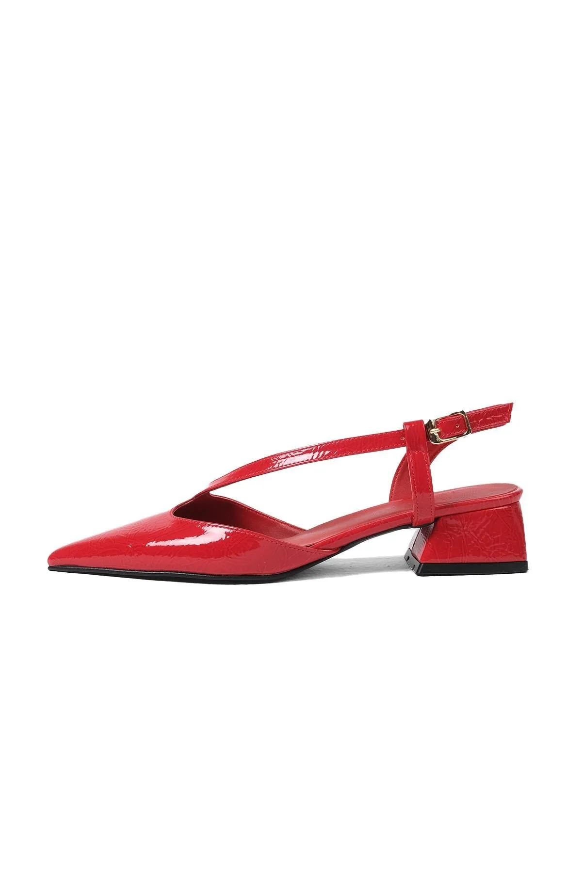 Mio Gusto  Annie Damen-Schuhe mit niedrigem Absatz aus rotem Lackleder