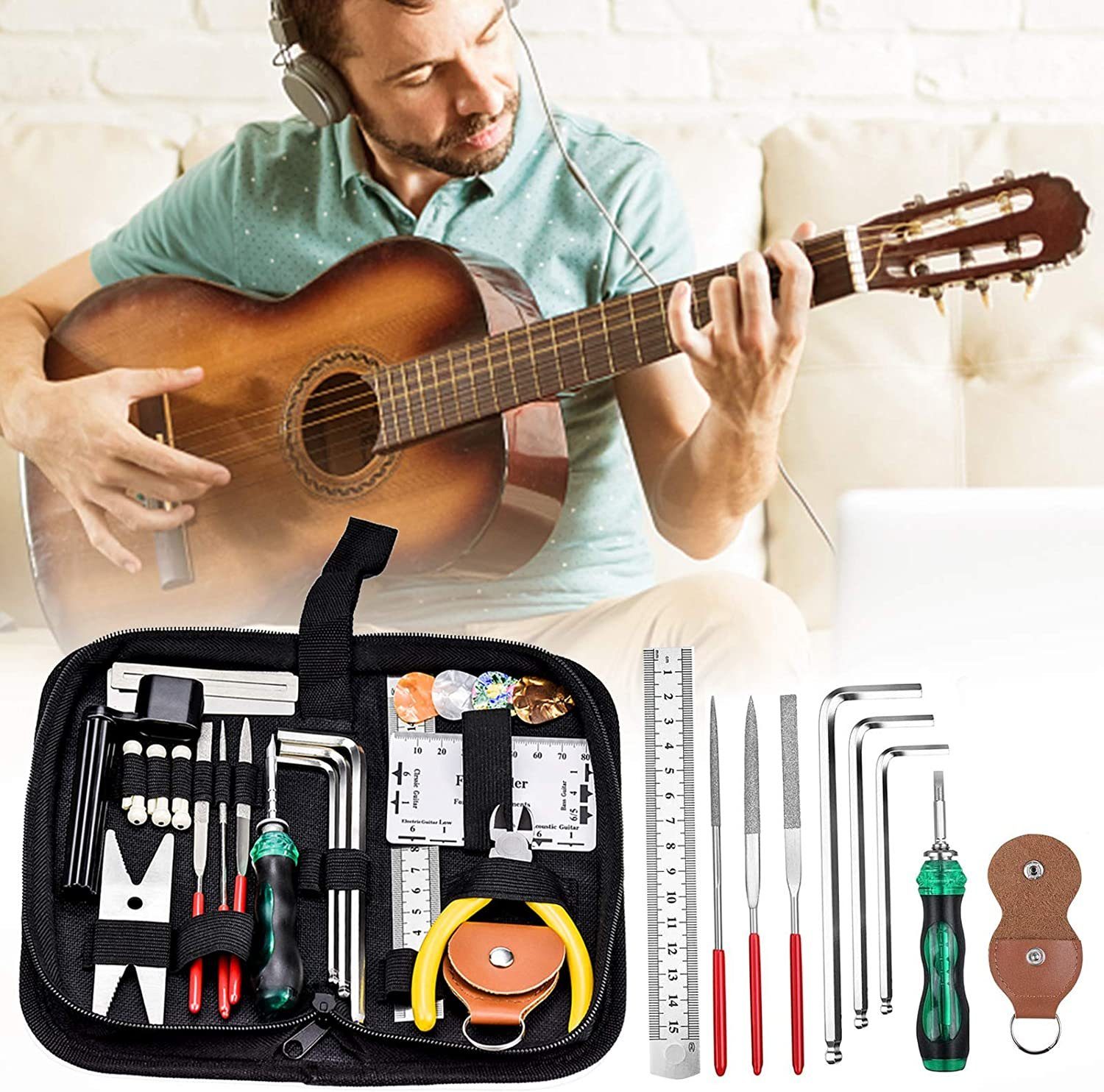 zggzerg Gitarrenständer Zggzerg 26 Stk Gitarre Reparatur Pflege Werkzeuge