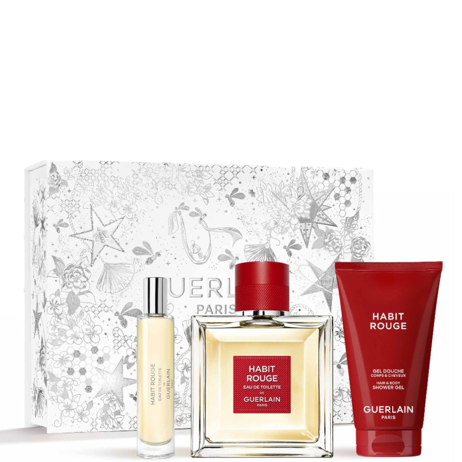 Guerlain Habit Rouge Coffret Eau de Toilette 100 ml & Vaporisateur 10 ml & Gel Douche 75 ml