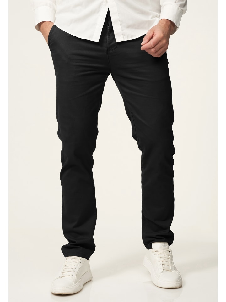 DAILY COTTON Chinohose - DCPROVO Chino Hose Elastische Jeans Stoffhose Slim-Fit in Schwarz günstig kaufen