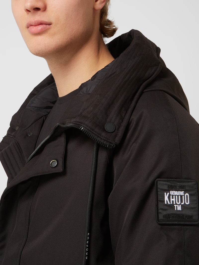 Parka mit Kapuze Modell 'Tuck' in schwarz